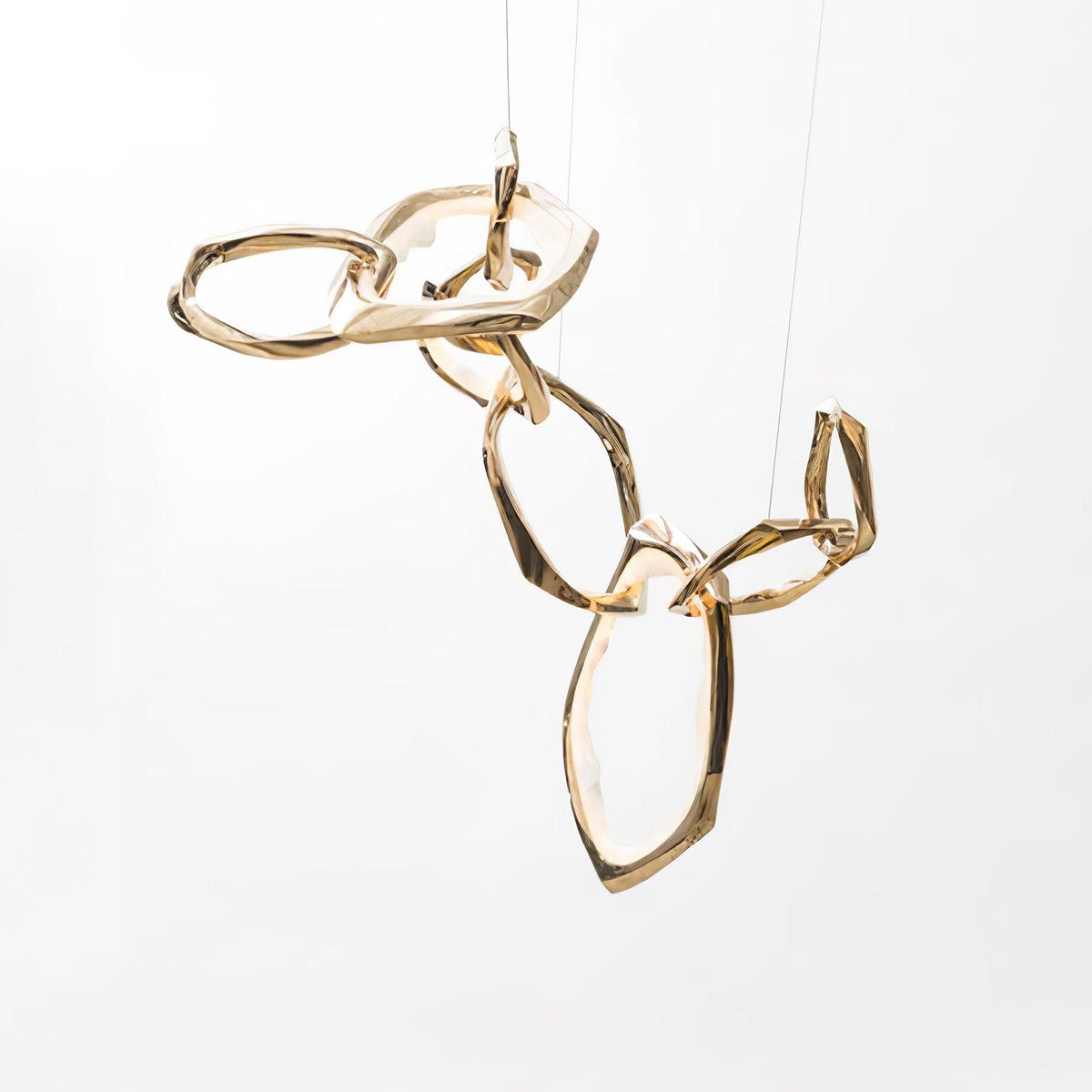 Cloud Orbit Brass Ring Chandelier