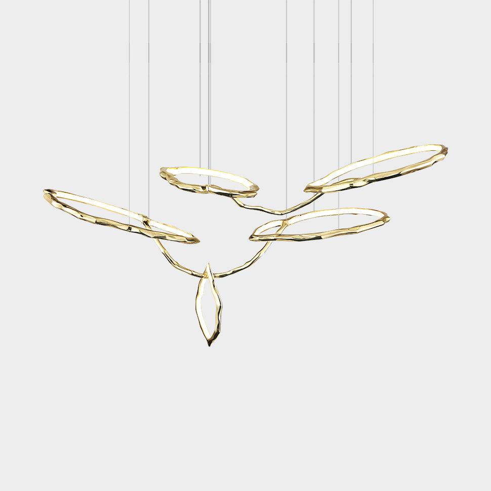 Cloud Orbit Brass Ring Chandelier