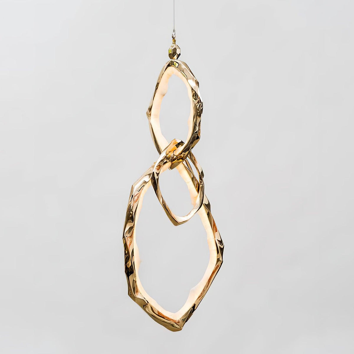 Cloud Orbit Brass Ring Chandelier