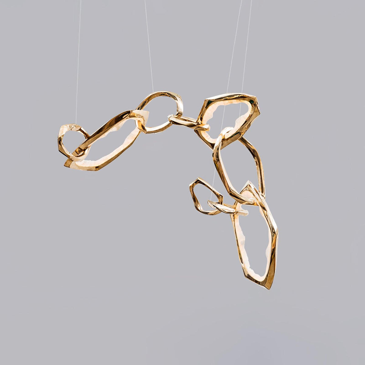 Cloud Orbit Brass Ring Chandelier