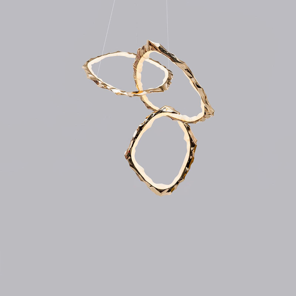 Cloud Orbit Brass Ring Chandelier