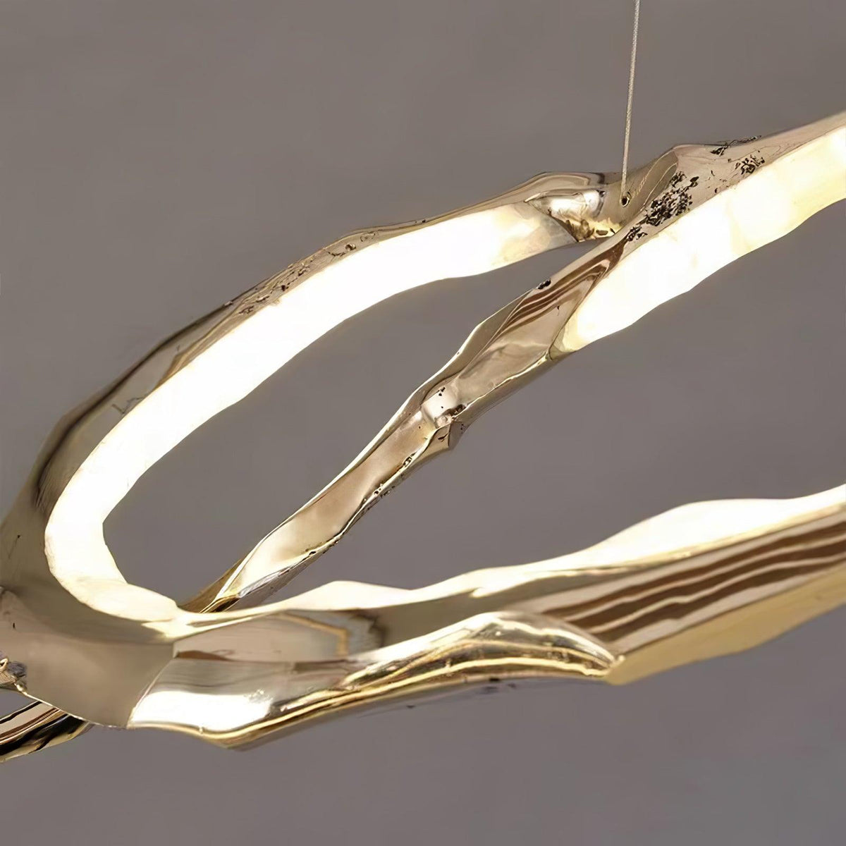 Cloud Orbit Brass Ring Chandelier