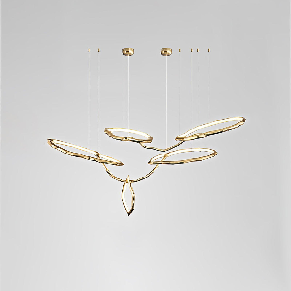 Cloud Orbit Brass Ring Chandelier