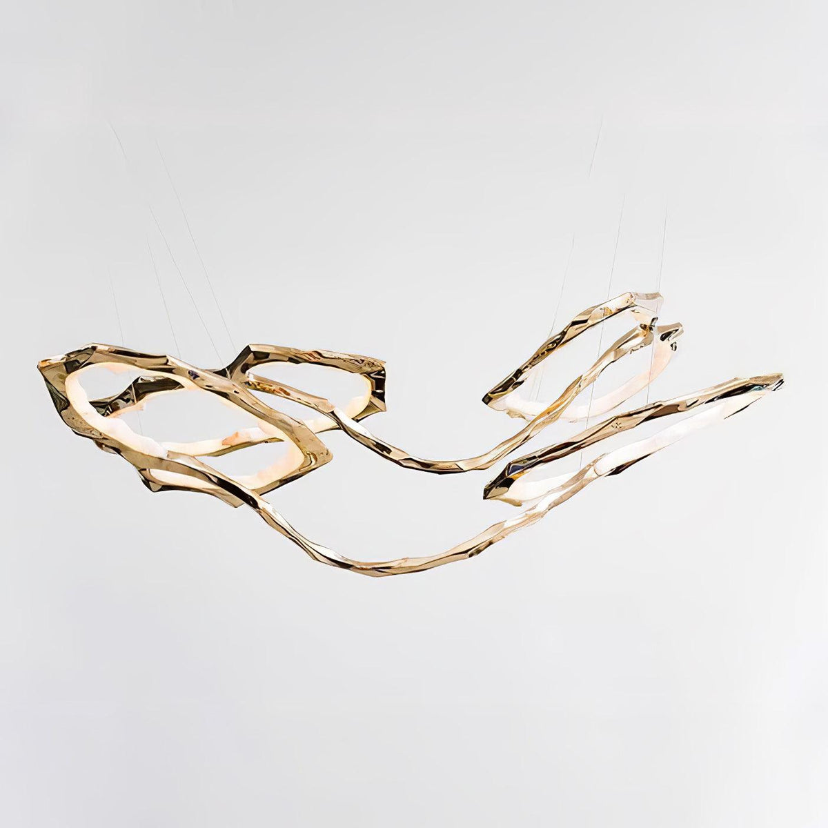 Cloud Orbit Brass Ring Chandelier