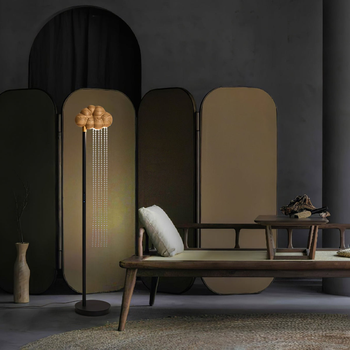 Orinyra Cloud-shaped Bronze Floor Lamp