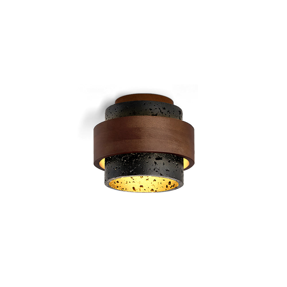 Noruaine Black Travertine Ceiling Light
