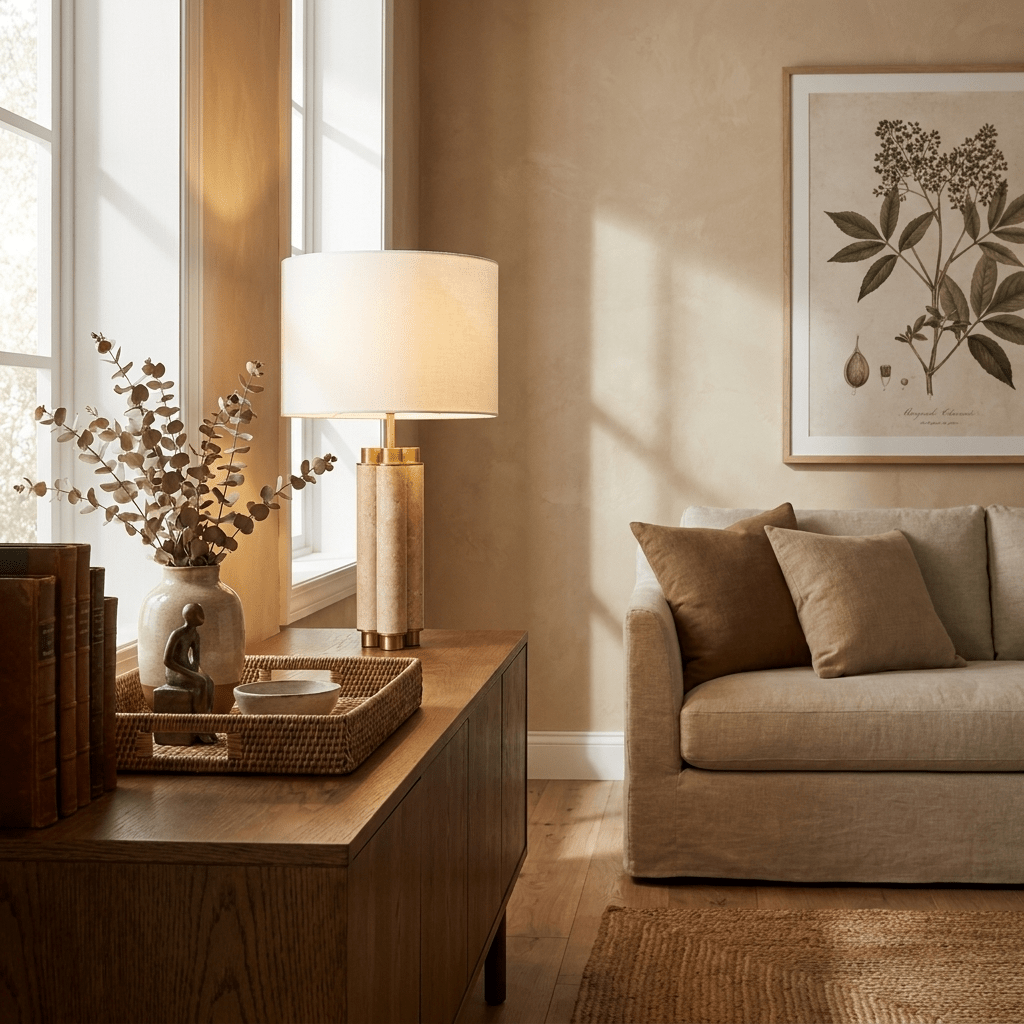 Claudelle Travertine Table Lamp