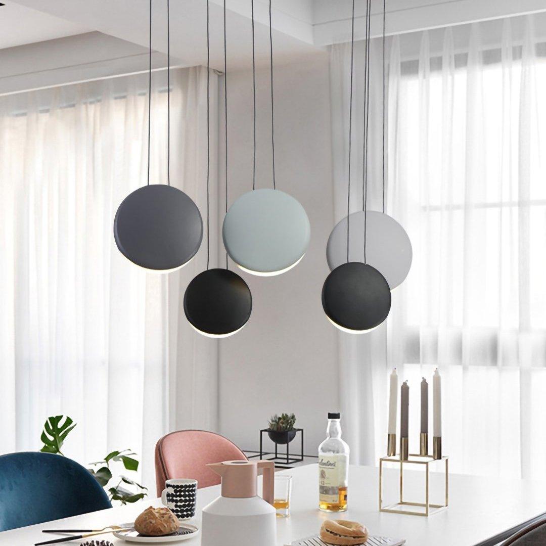 Gatusas Modern Pendant Light, Metal, Black/White/Green/Gray
