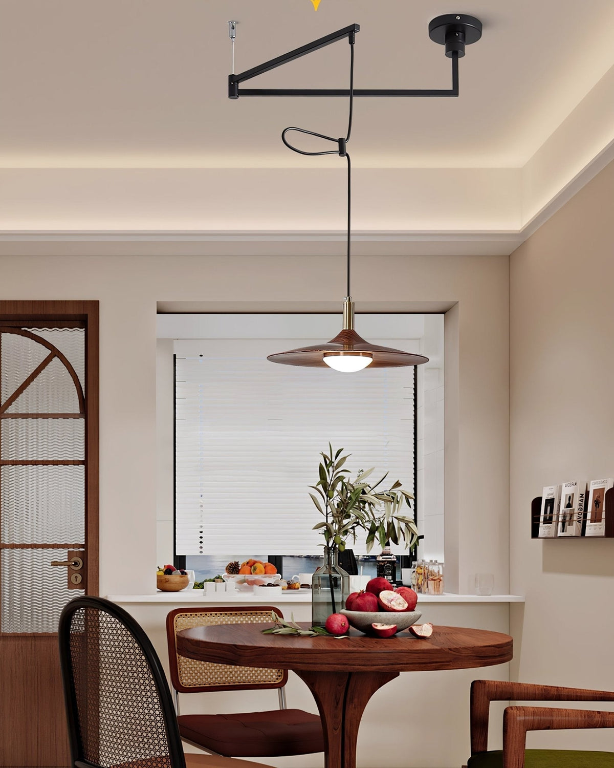 Renalora Crane Swing Arm Pendant Lamp