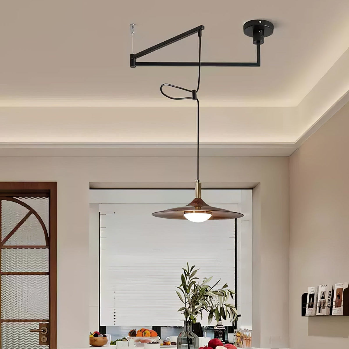 Renalora Crane Swing Arm Pendant Lamp
