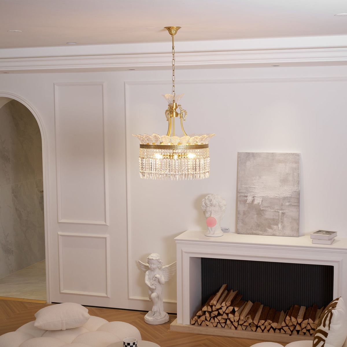 Cabopen Chandelier Brass & Crystal
