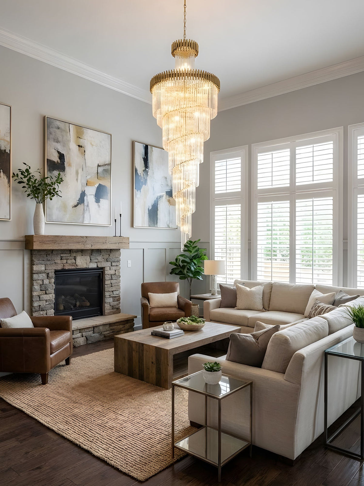 Elyelissa Crystal Spiral Chandelier