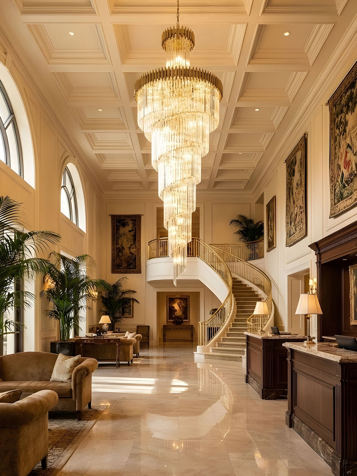 Elyelissa Crystal Spiral Chandelier