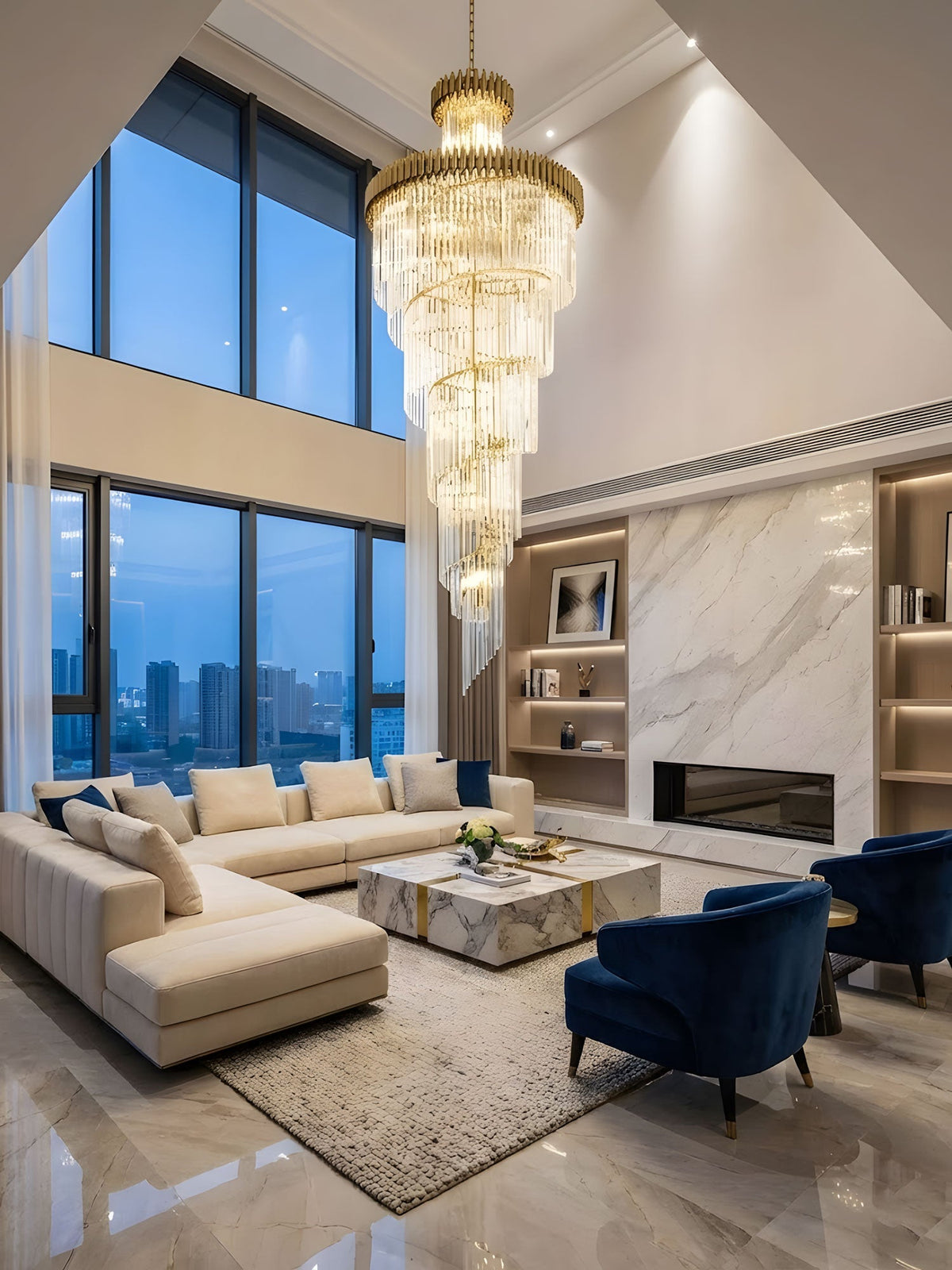 Elyelissa Crystal Spiral Chandelier