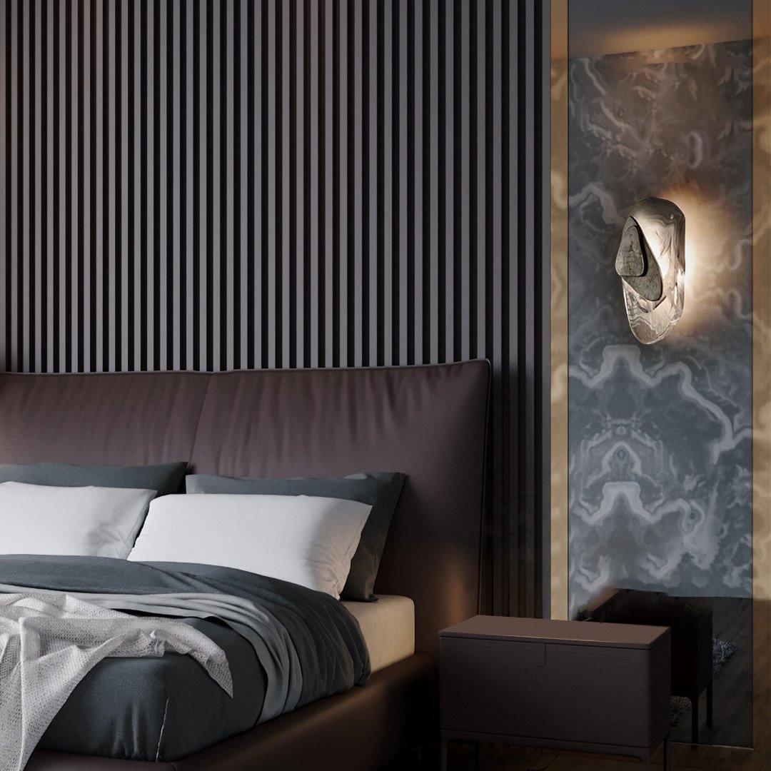 Wuvitos Artistic Black Glass Wall Lamp