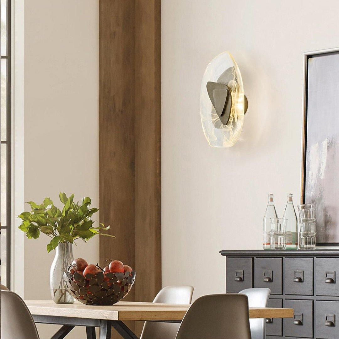 Wuvitos Artistic Black Glass Wall Lamp