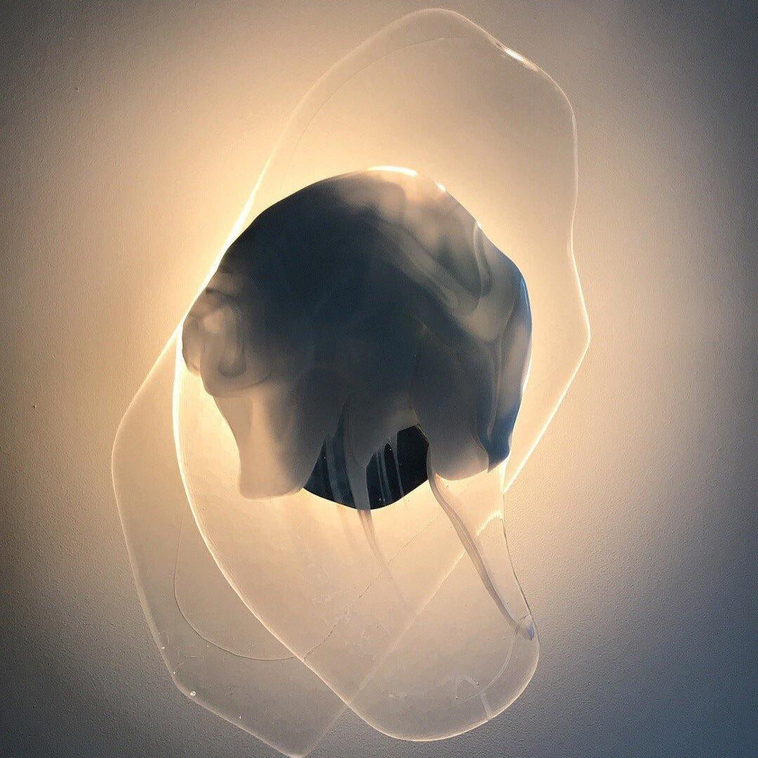 Wuvitos Artistic Black Glass Wall Lamp