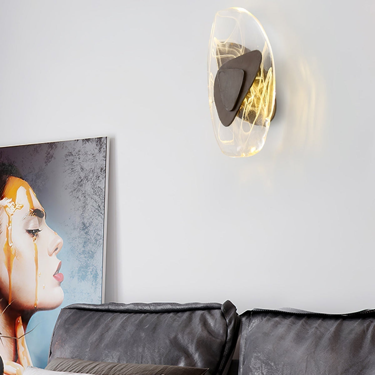 Wuvitos Artistic Black Glass Wall Lamp