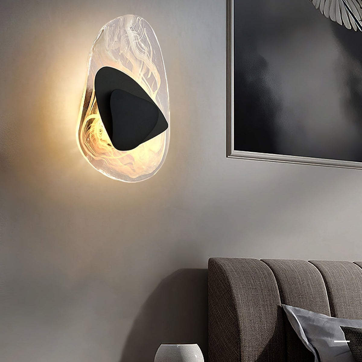 Wuvitos Artistic Black Glass Wall Lamp