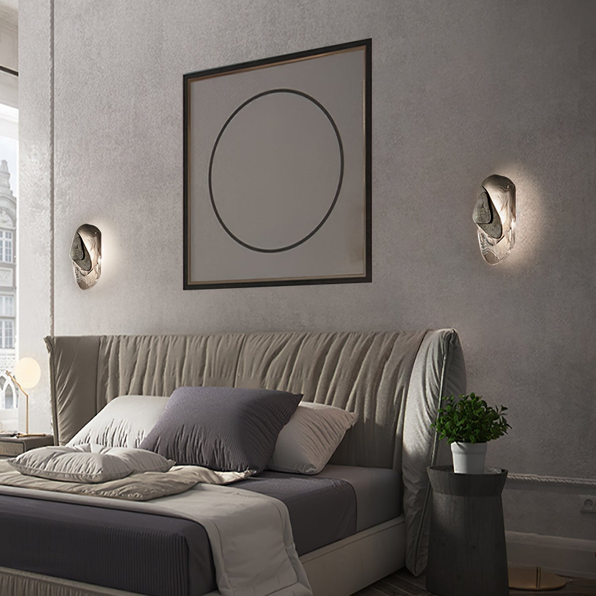 Wuvitos Artistic Black Glass Wall Lamp