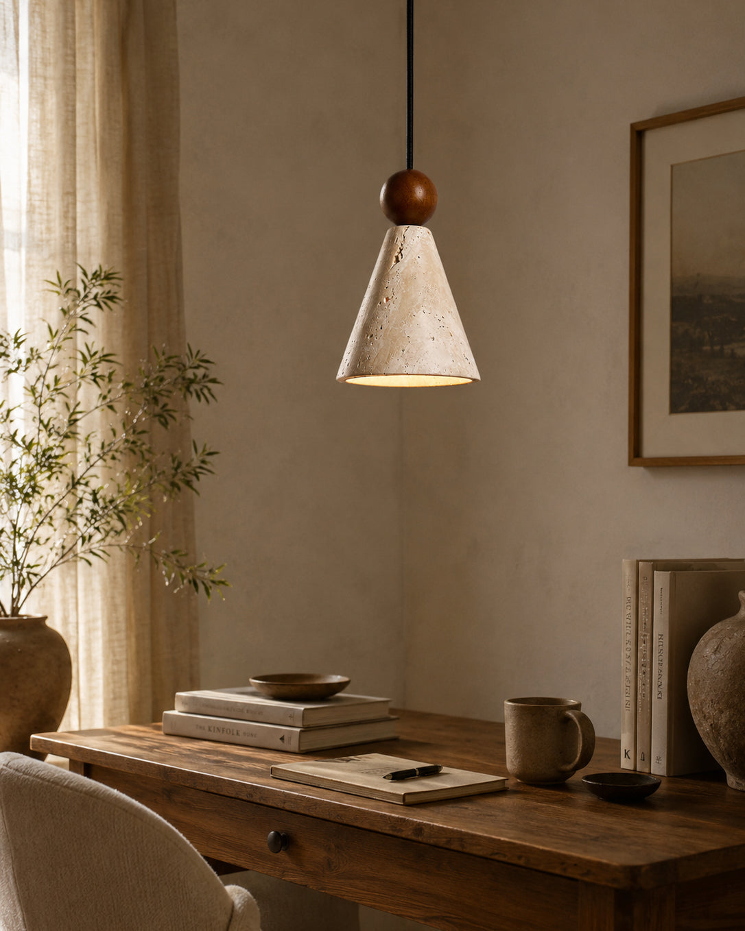 Canyon Travertine Pendant Light