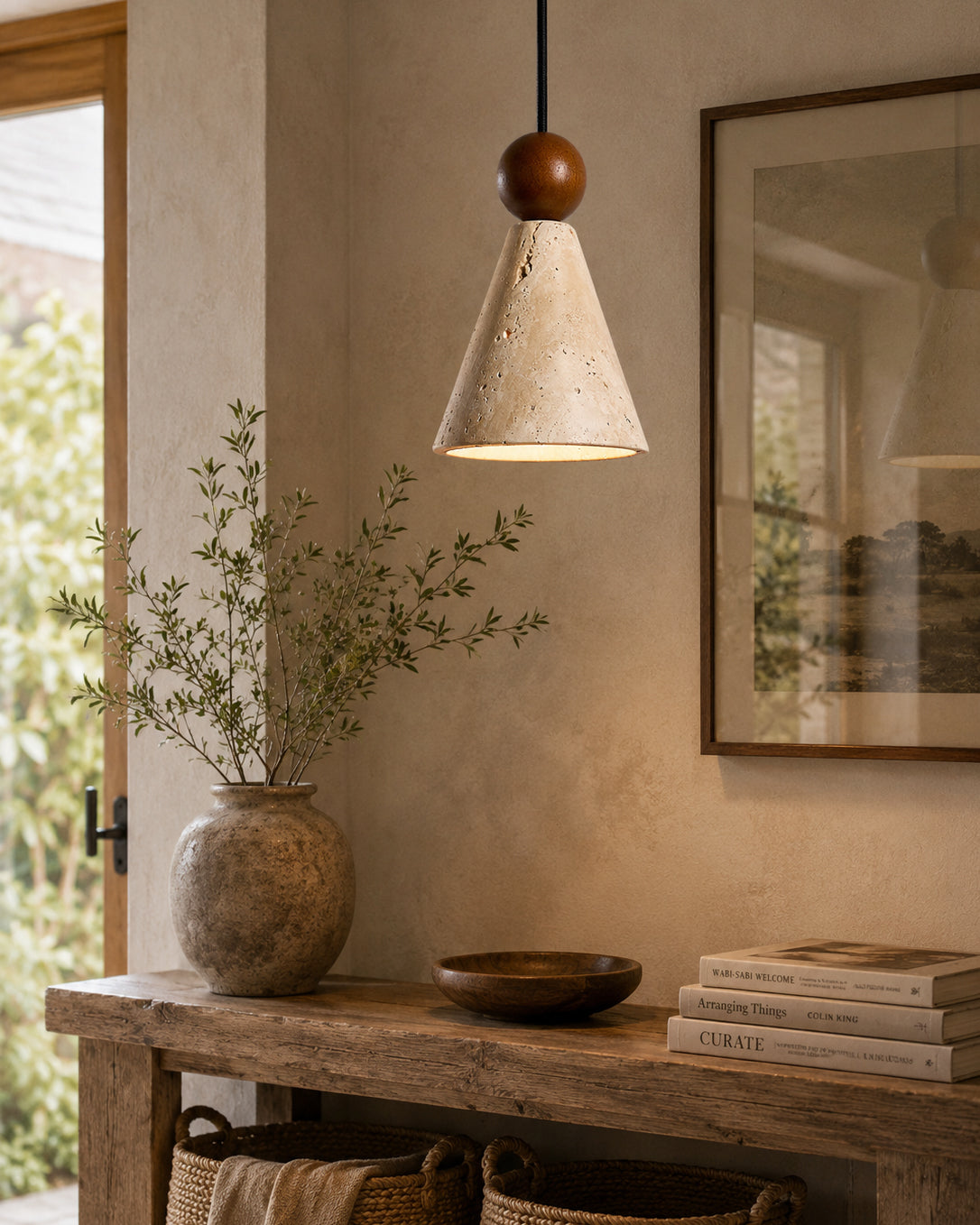 Canyon Travertine Pendant Light