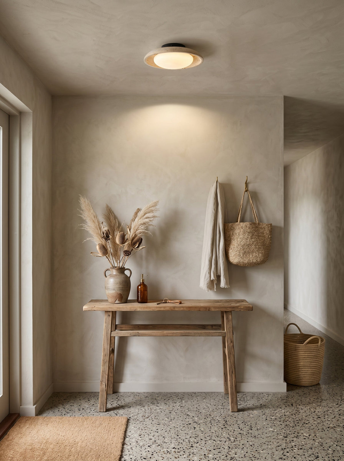 Sableth Travertine Ceiling Mount