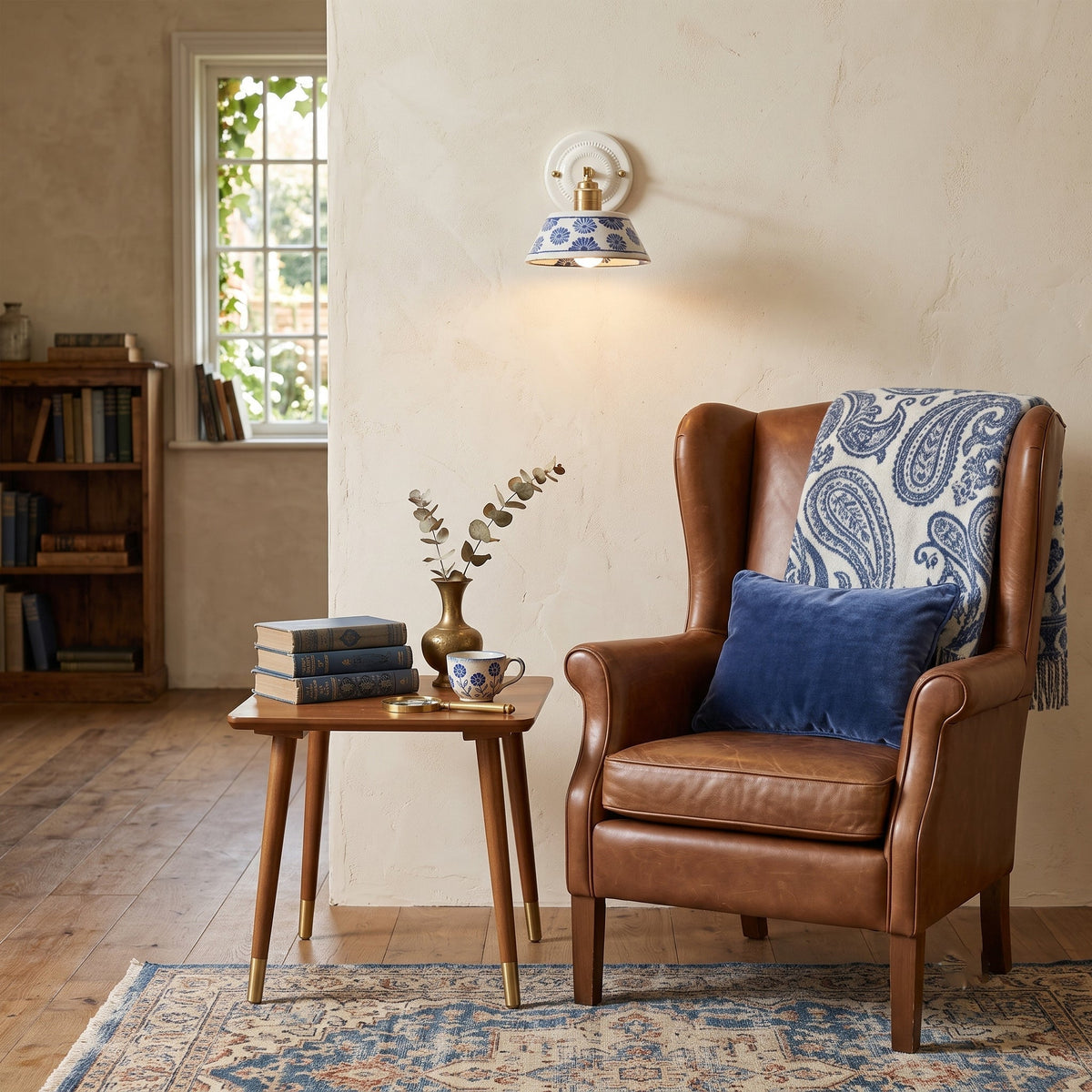 Lumalira Indigo Ceramics Wall Sconce