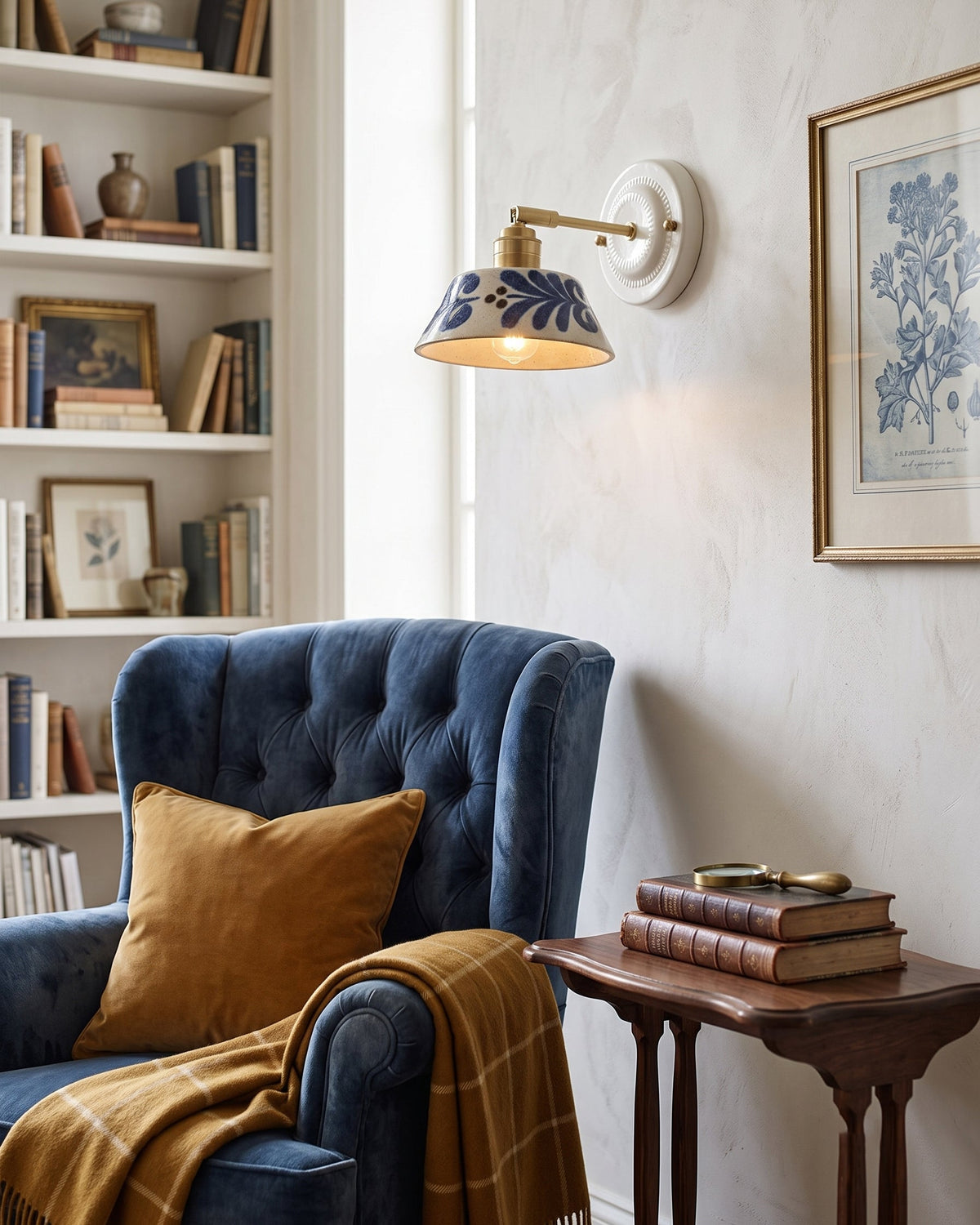 Lumalira Indigo Ceramics Wall Sconce