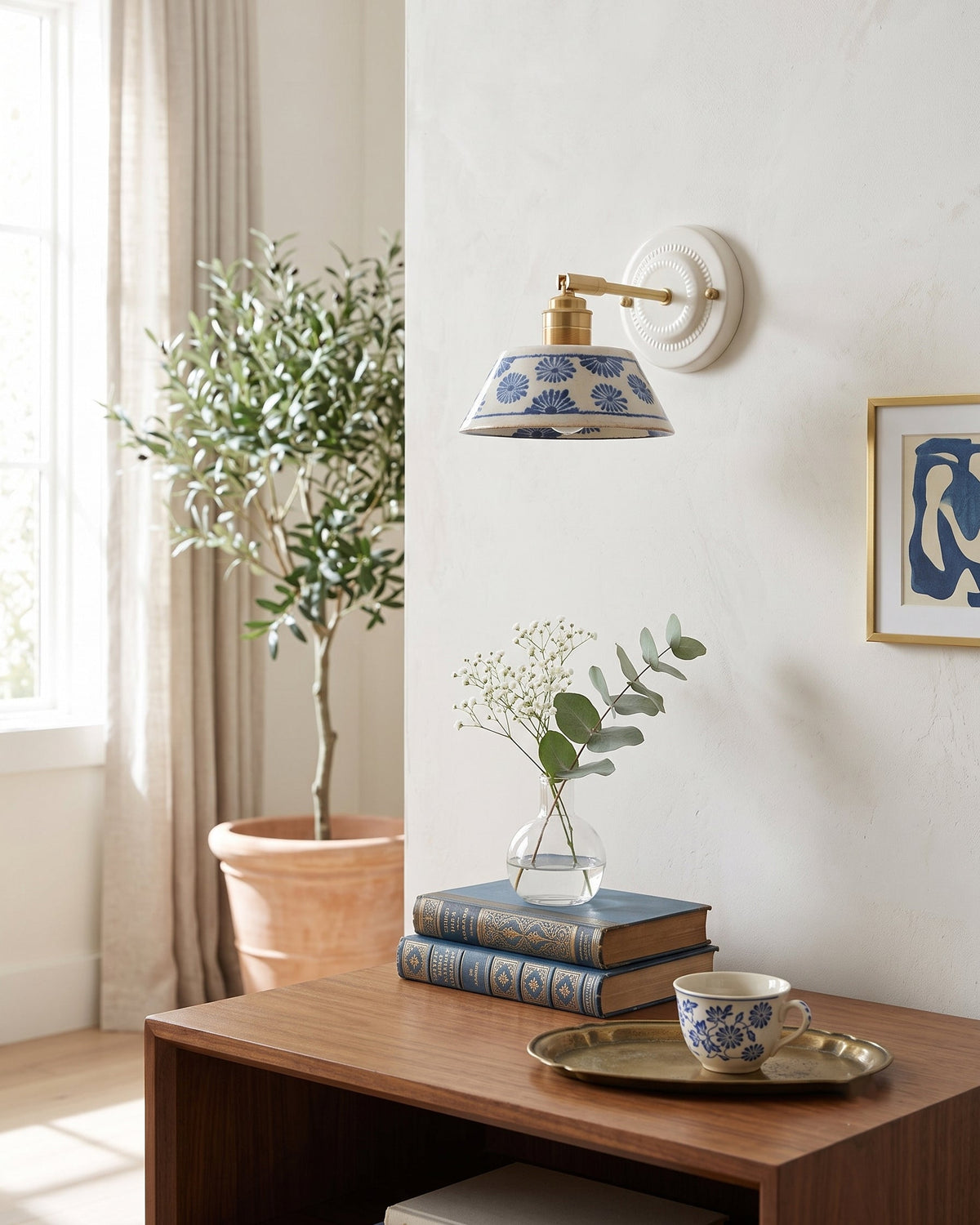 Lumalira Indigo Ceramics Wall Sconce