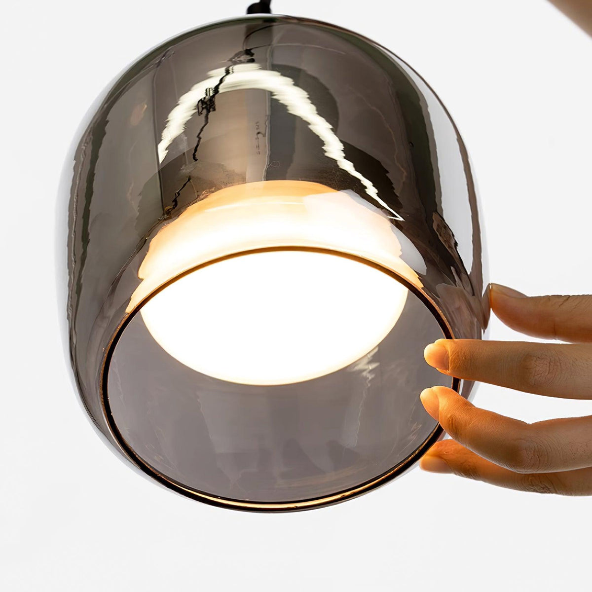 Vopurem Minimalist Pendant Light Glass Smoke Gray