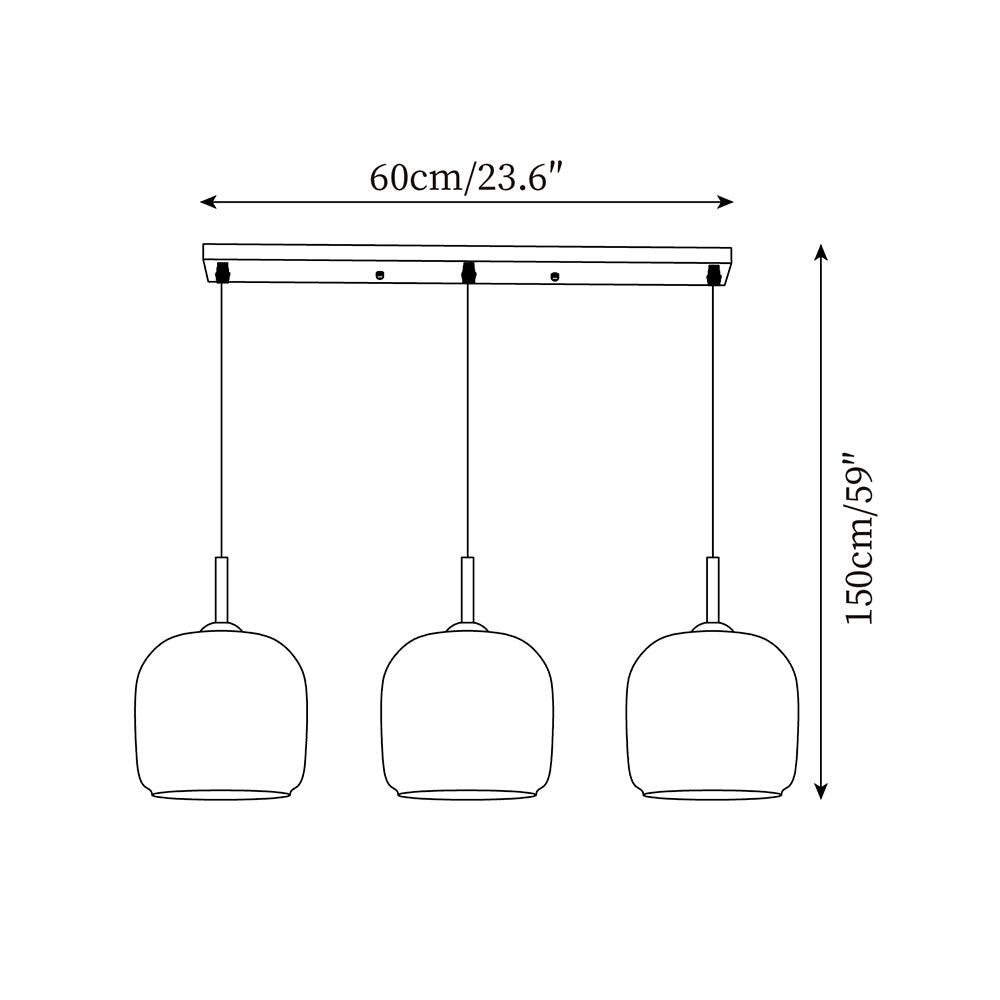 Vopurem Minimalist Pendant Light Glass Smoke Gray