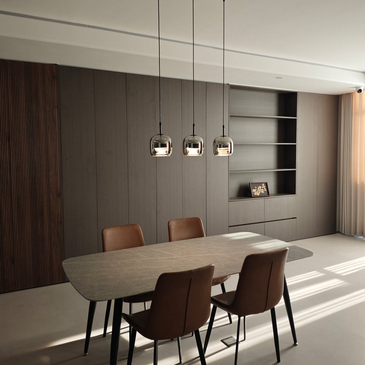 Vopurem Minimalist Pendant Light Glass Smoke Gray