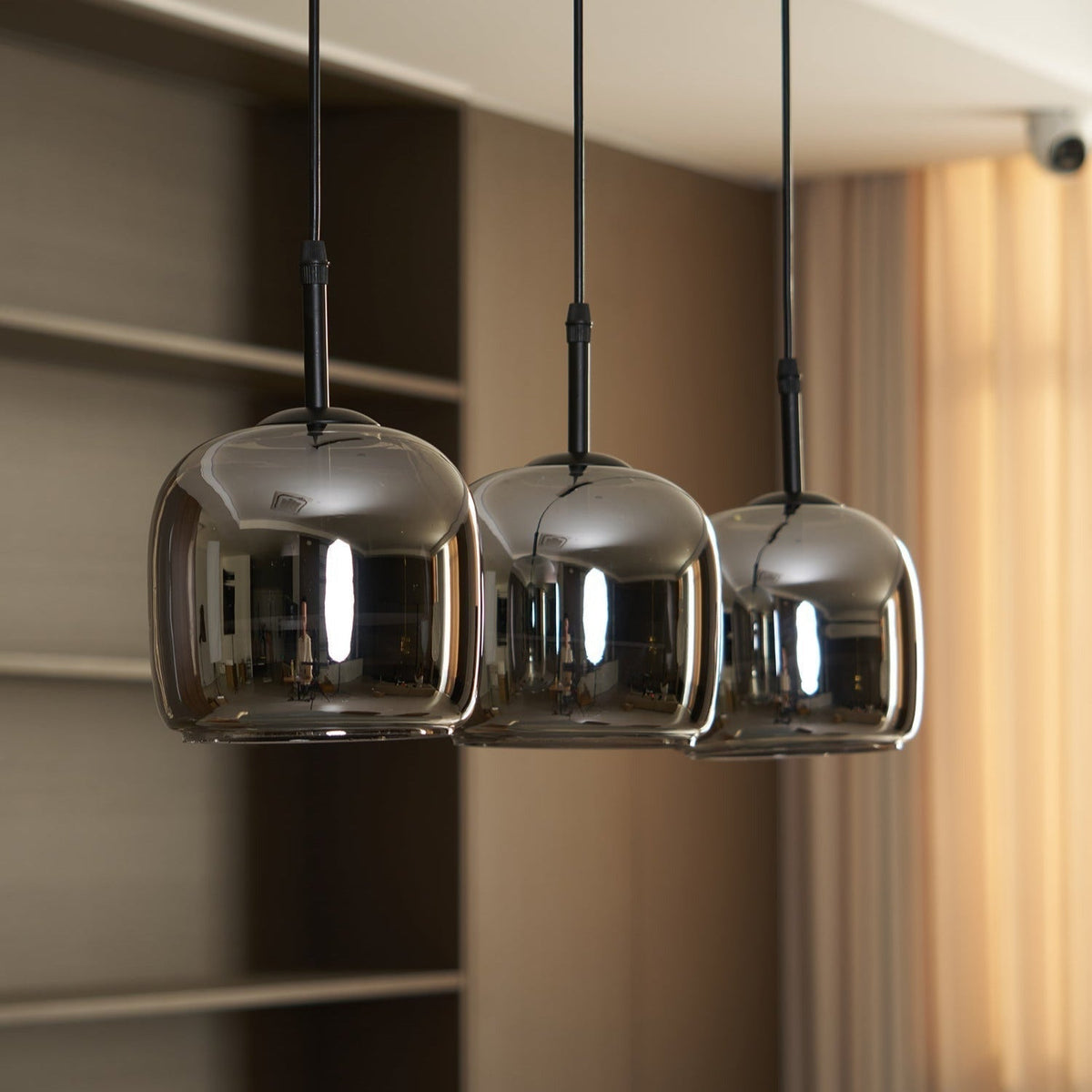 Vopurem Minimalist Pendant Light Glass Smoke Gray