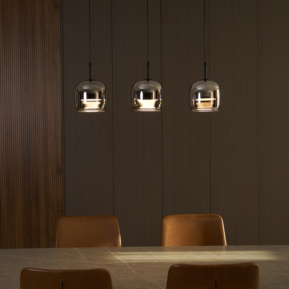 Vopurem Minimalist Pendant Light Glass Smoke Gray
