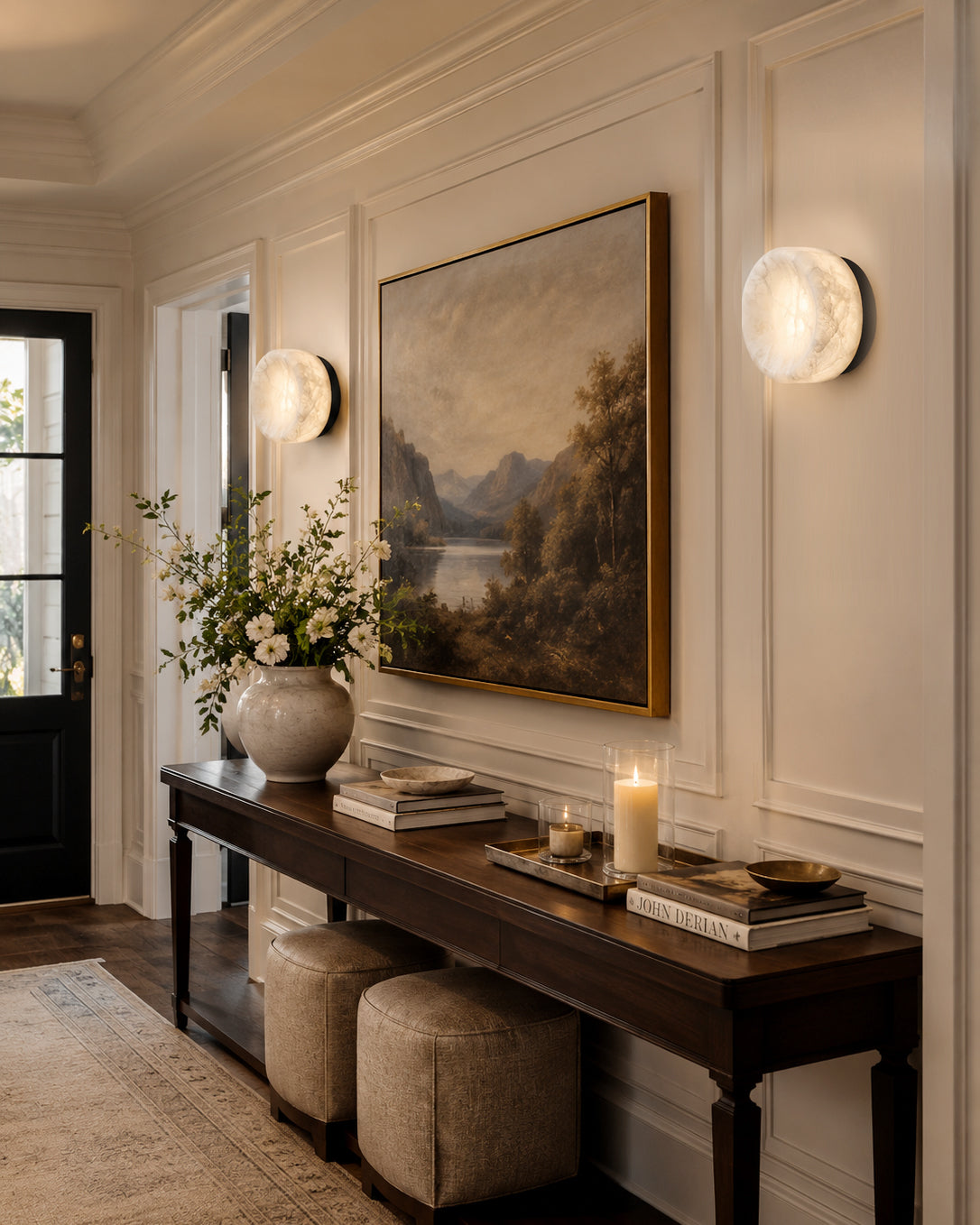 Opal Disc Alabaster Wall Sconce