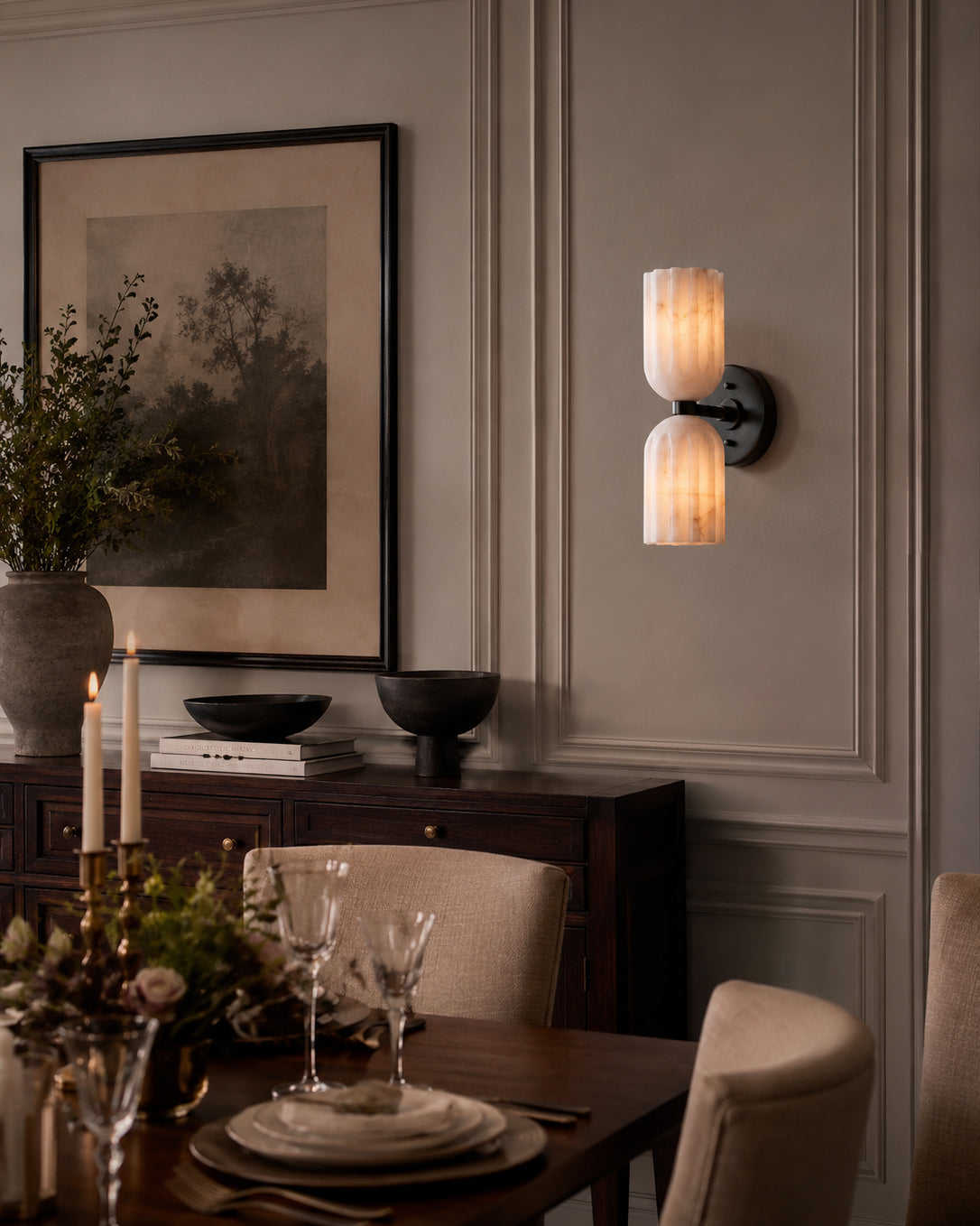 Amber Alabaster Wall Sconce