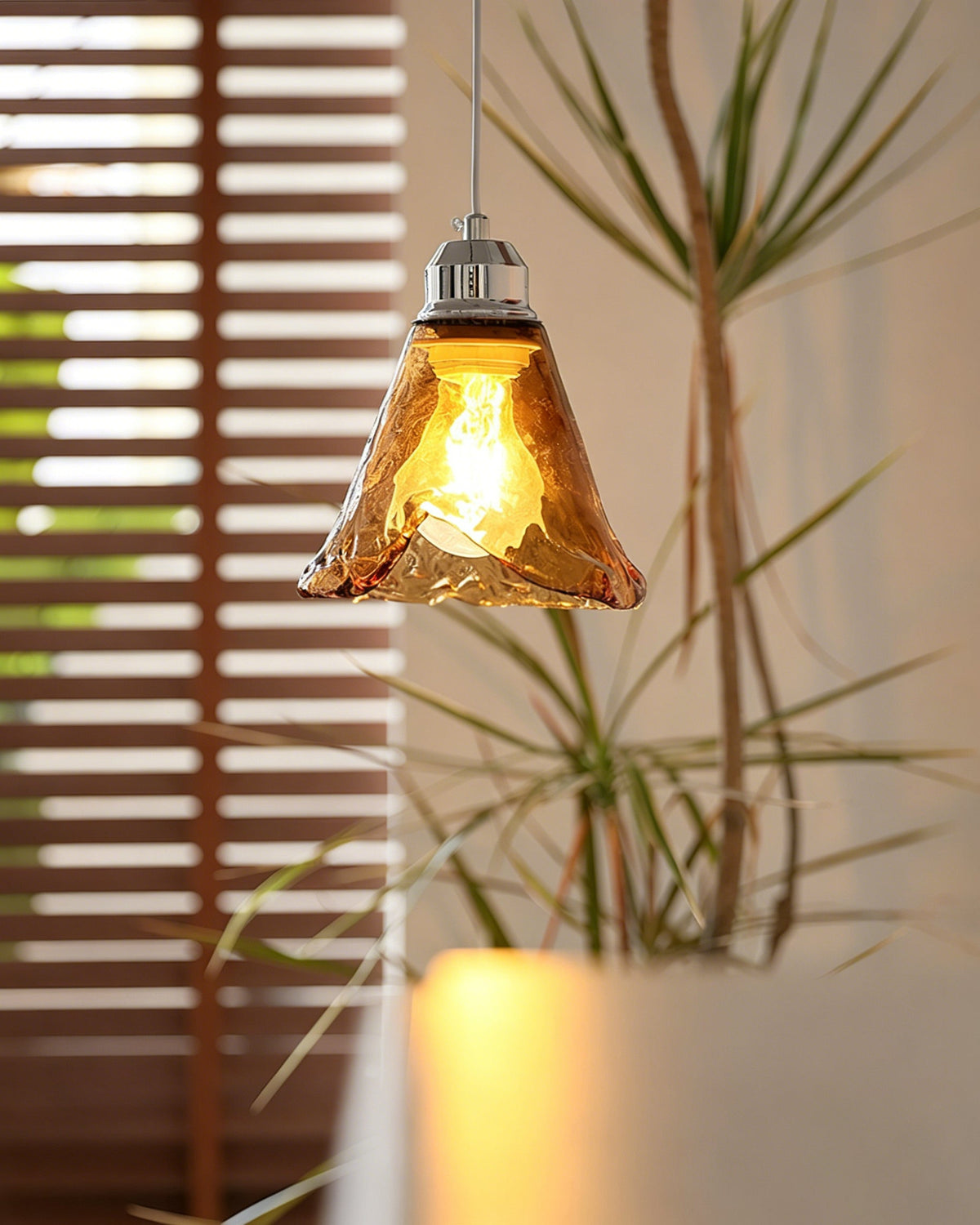 Amber Glass Pendant Light