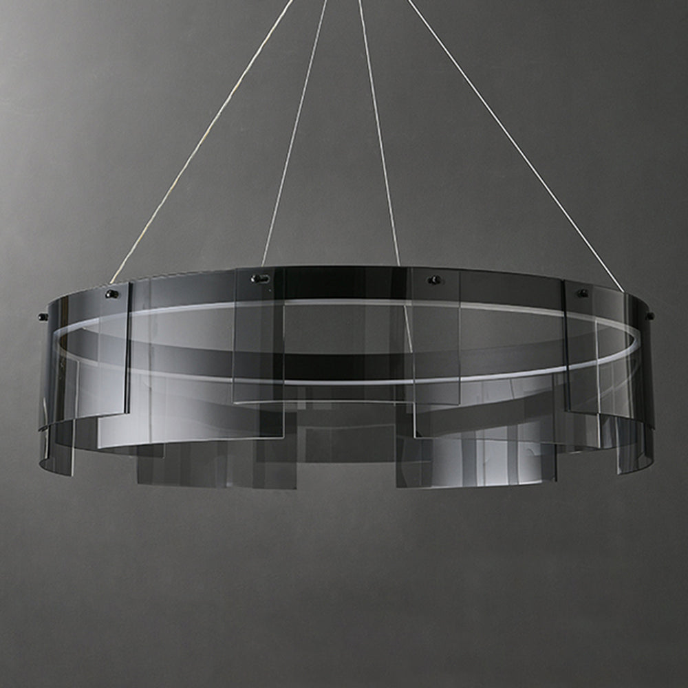 Mutoges Modern Ring Metal Pendant Light, Black