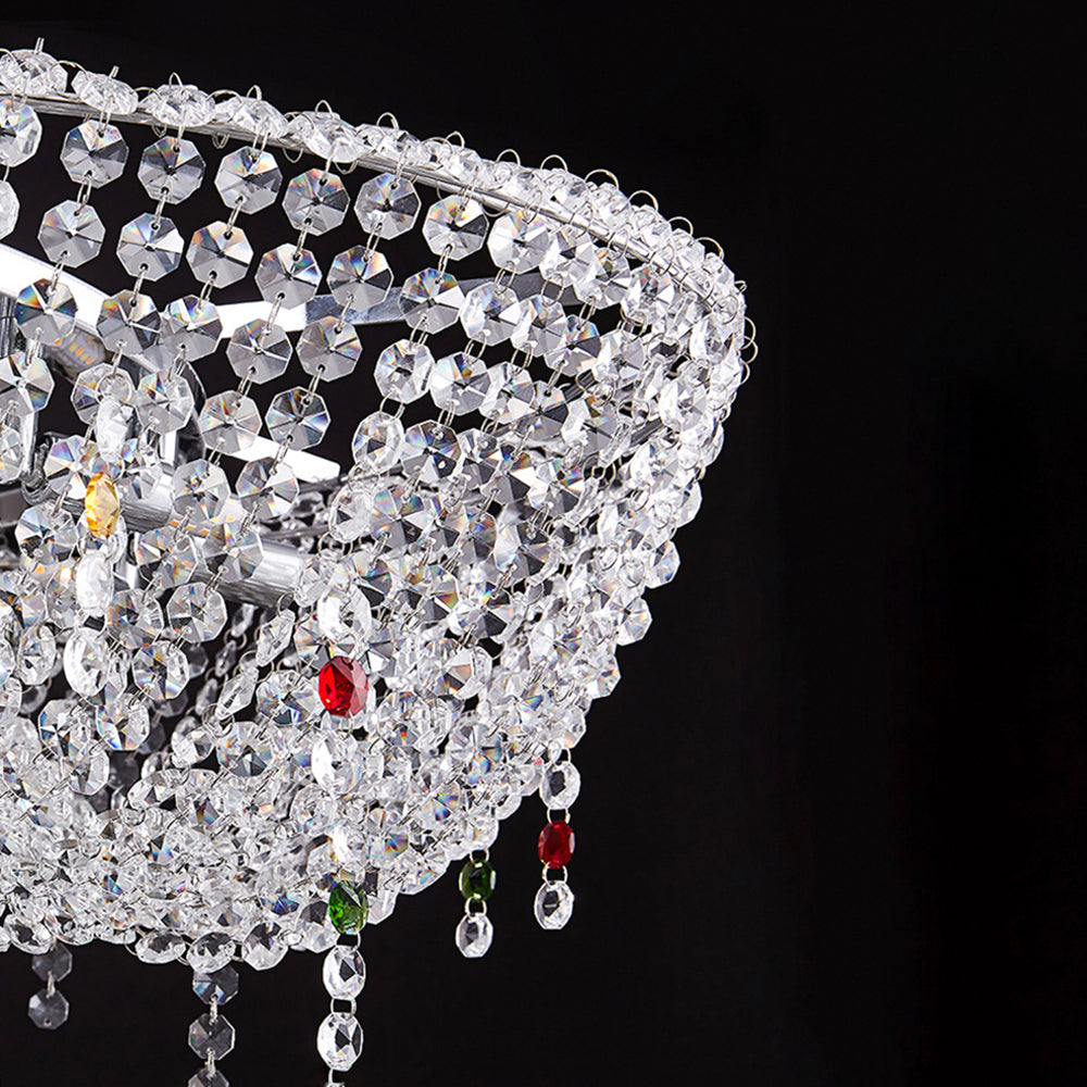Zukomes Luxury Round Crystal Pendant Light for Living Room/Dining Room