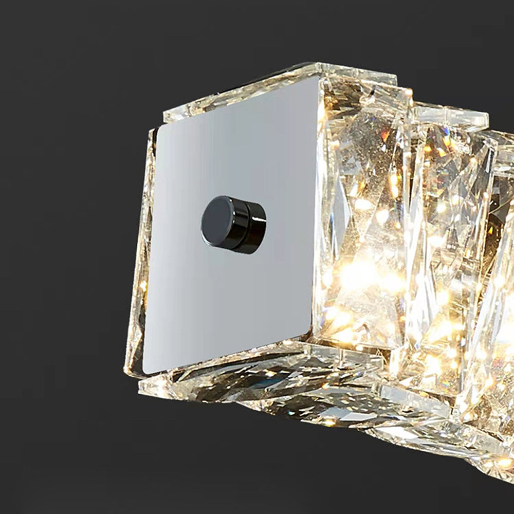 Jonadit Crystal Sliver and Gold Pendant Light, Stainless Steel