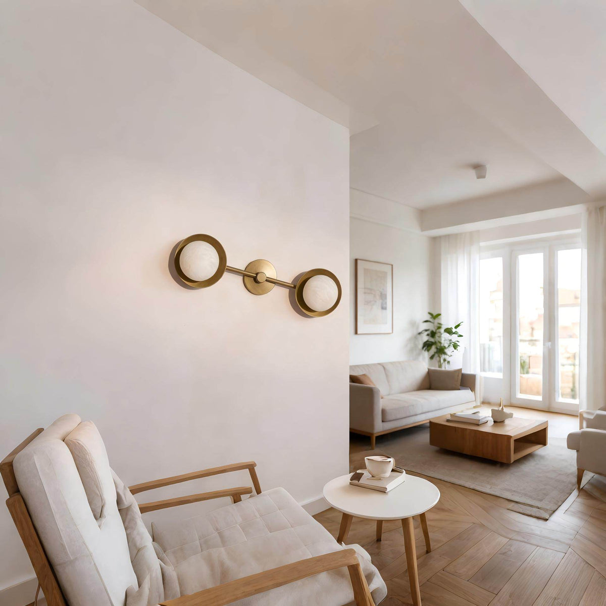 Alberora Halo Alabaster Wall Light