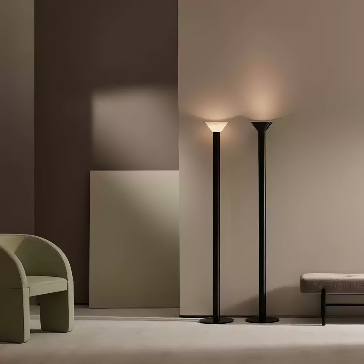 Evvaren Column Alabaster Floor Lamp