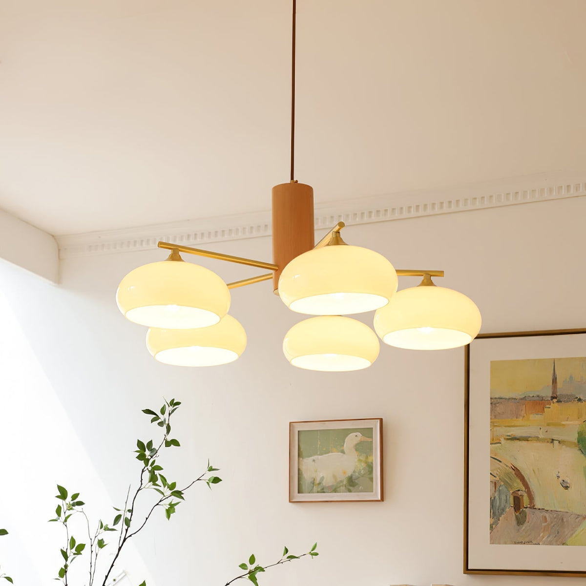 Nova Natural Persimmon Glass Chandelier-Relic Pieces