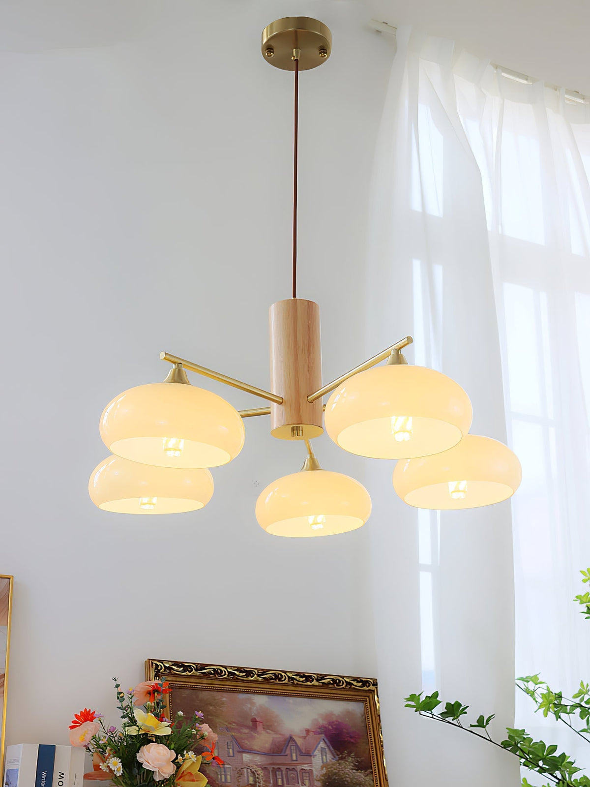 Nova Natural Persimmon Glass Chandelier-Relic Pieces