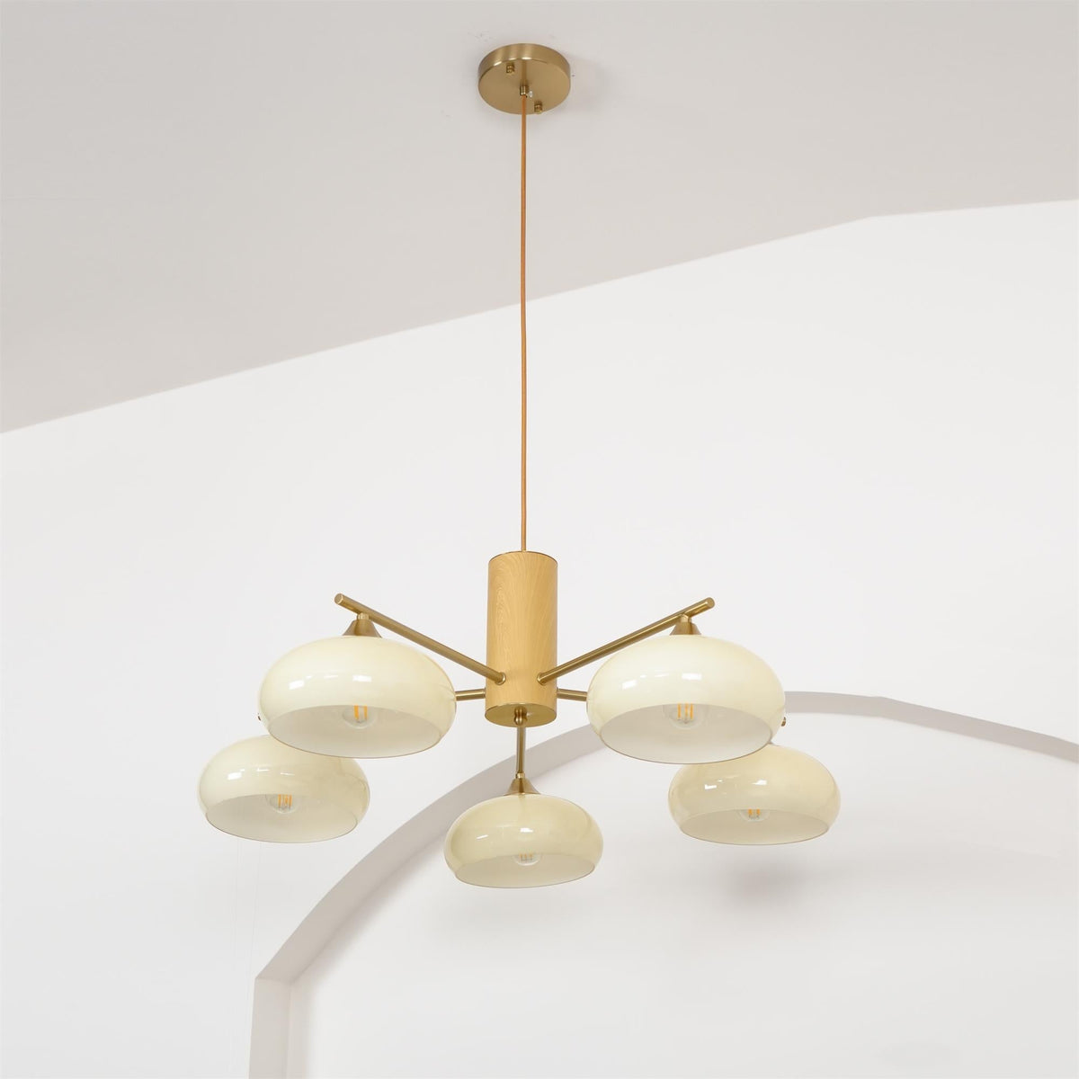 Nova Natural Persimmon Glass Chandelier-Relic Pieces