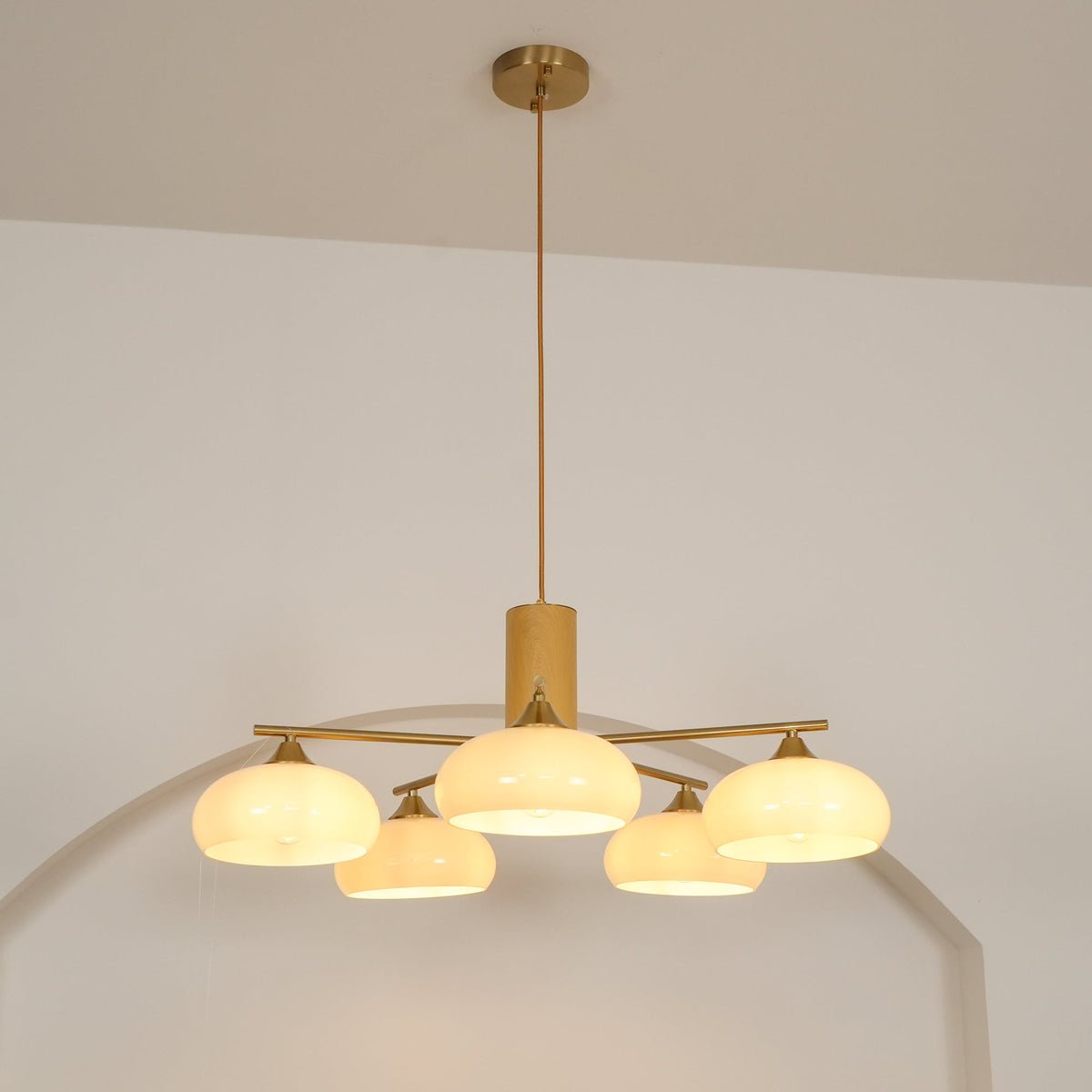 Nova Natural Persimmon Glass Chandelier-Relic Pieces
