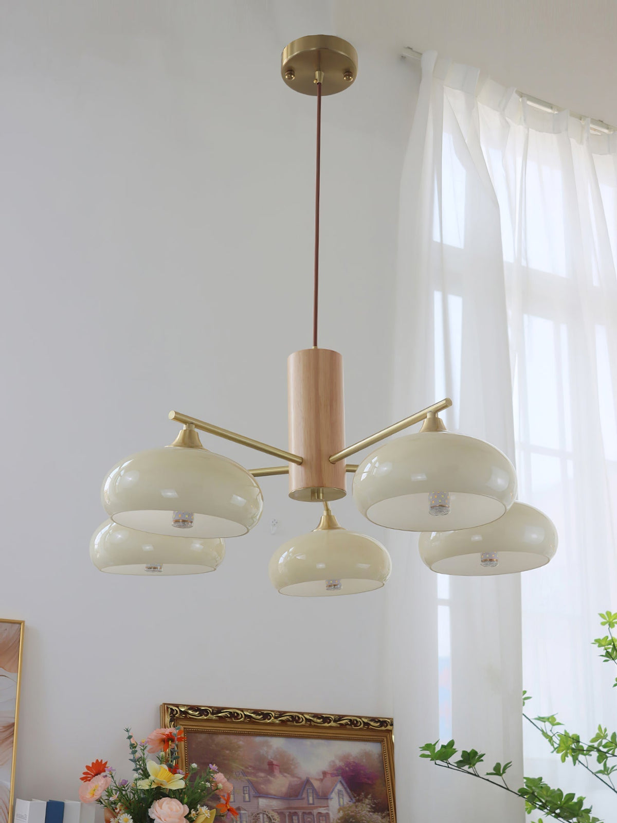 Nova Natural Persimmon Glass Chandelier-Relic Pieces