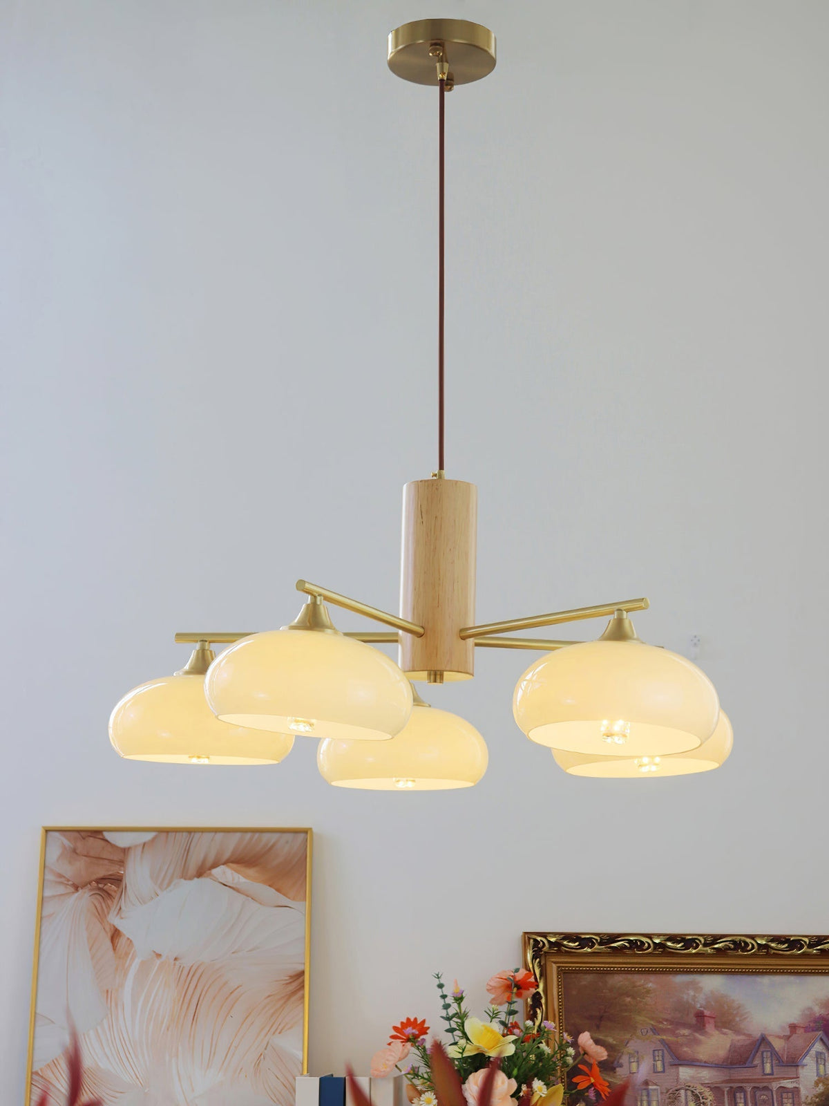 Nova Natural Persimmon Glass Chandelier-Relic Pieces