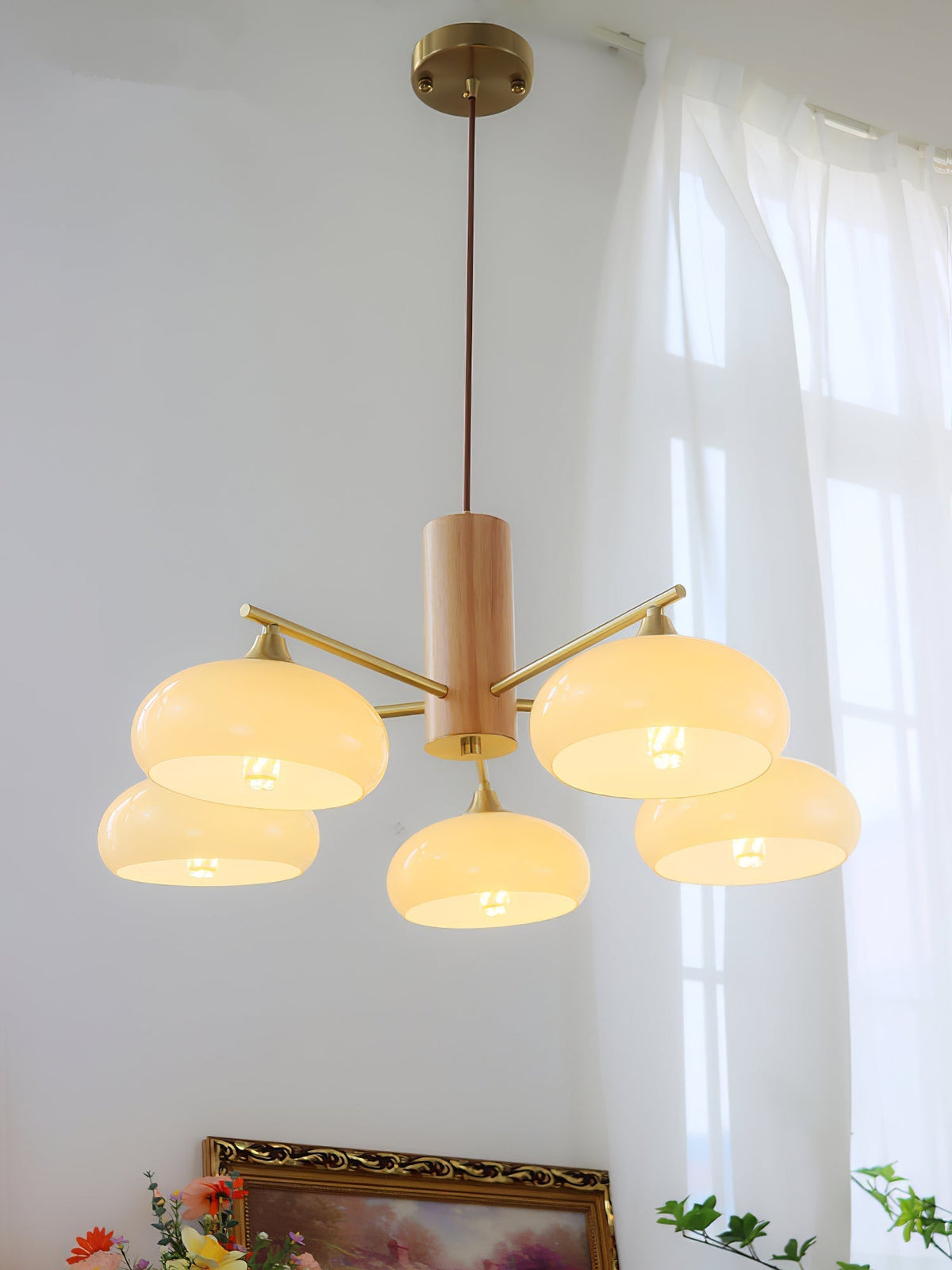 Nova Natural Persimmon Glass Chandelier-Relic Pieces